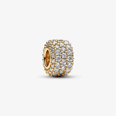Pandora Pavé-Charm: Vergoldet, Klar, Cubic Zirkonia